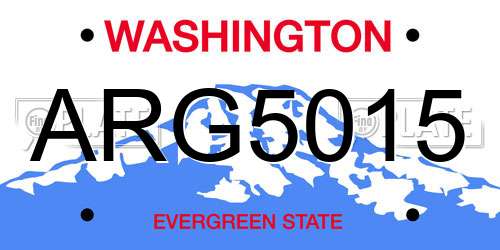 ARG5015 Washington License Plate
