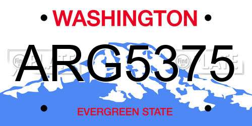 ARG5375 Washington License Plate
