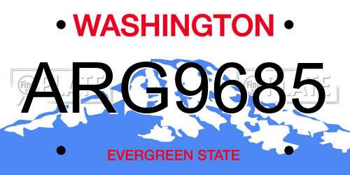 ARG9685 Washington License Plate