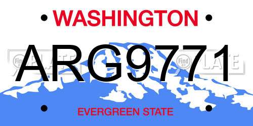 ARG9771 Washington License Plate