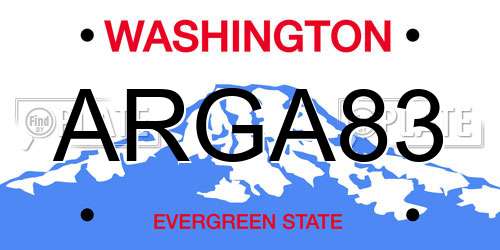 ARGA83 Washington License Plate