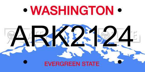 ARK2124 Washington License Plate
