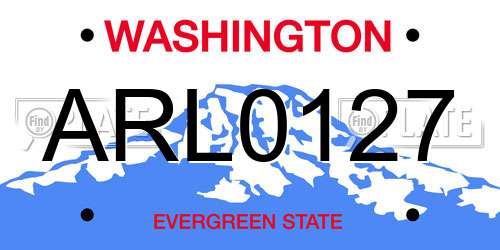 ARL0127 Washington License Plate