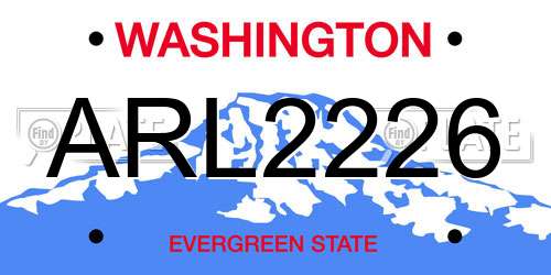 ARL2226 Washington License Plate
