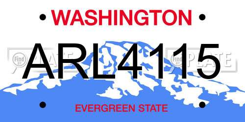 ARL4115 Washington License Plate