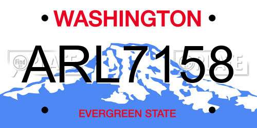 ARL7158 Washington License Plate