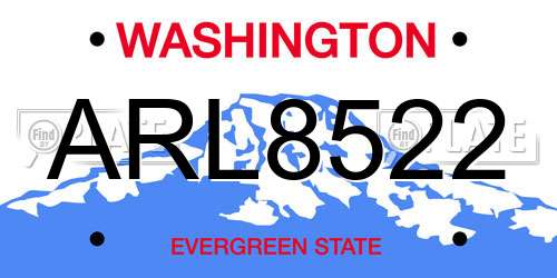 ARL8522 Washington License Plate