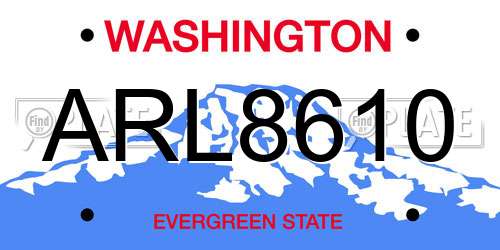 ARL8610 Washington License Plate