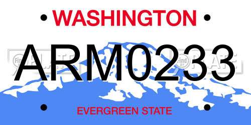 ARM0233 Washington License Plate
