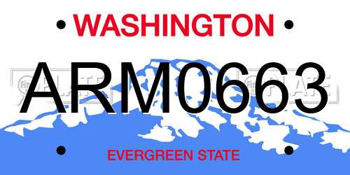 ARM0663 Washington License Plate