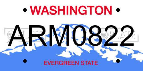 ARM0822 Washington License Plate