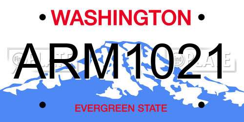 ARM1021 Washington License Plate