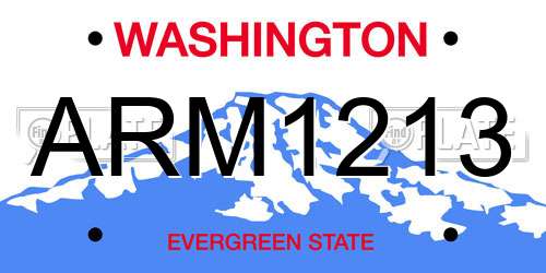 ARM1213 Washington License Plate