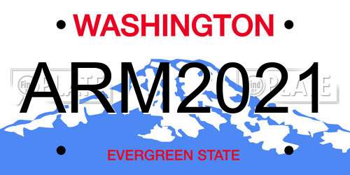ARM2021 Washington License Plate