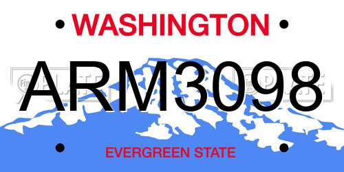 ARM3098 Washington License Plate