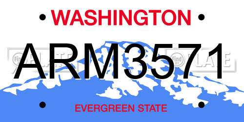 ARM3571 Washington License Plate