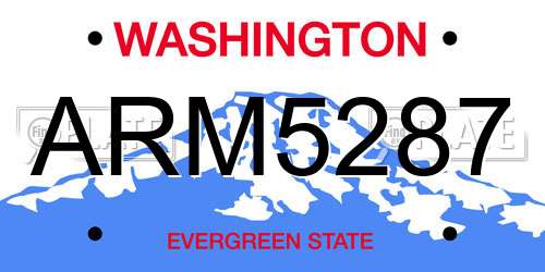 ARM5287 Washington License Plate