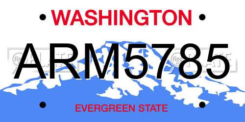 ARM5785 Washington License Plate