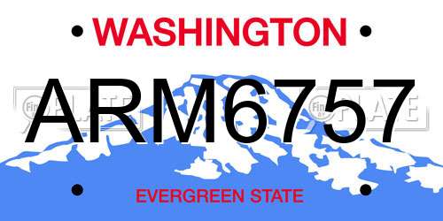 ARM6757 Washington License Plate