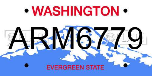 ARM6779 Washington License Plate