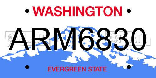 ARM6830 Washington License Plate