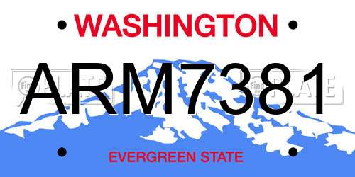 ARM7381 Washington License Plate