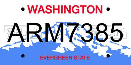 ARM7385 Washington License Plate