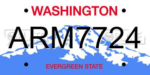 ARM7724 Washington License Plate