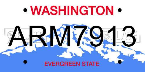 ARM7913 Washington License Plate