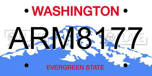 ARM8177 Washington License Plate