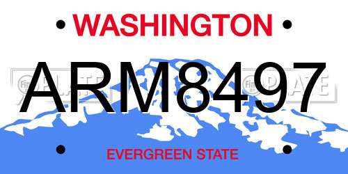 ARM8497 Washington License Plate
