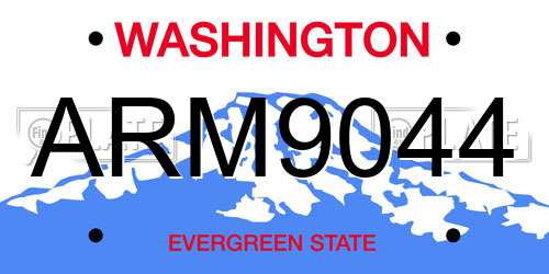 ARM9044 Washington License Plate