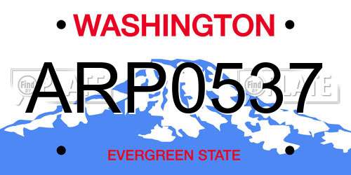 ARP0537 Washington License Plate