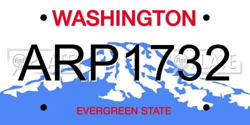ARP1732 Washington License Plate