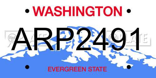 ARP2491 Washington License Plate