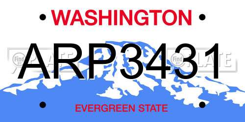 ARP3431 Washington License Plate