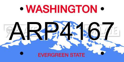 ARP4167 Washington License Plate