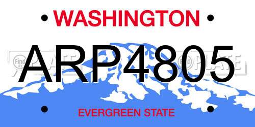 ARP4805 Washington License Plate
