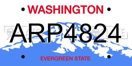 ARP4824 Washington License Plate
