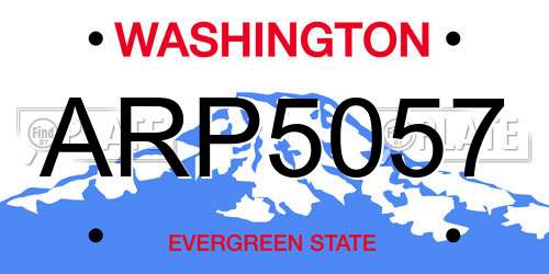ARP5057 Washington License Plate