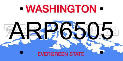ARP6505 Washington License Plate