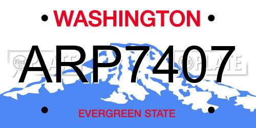 ARP7407 Washington License Plate