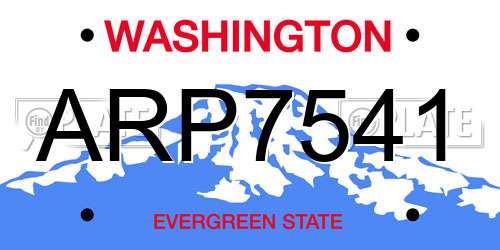 ARP7541 Washington License Plate