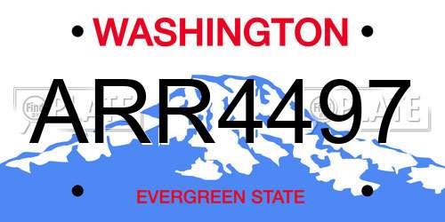 ARR4497 Washington License Plate