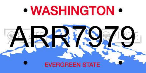ARR7979 Washington License Plate