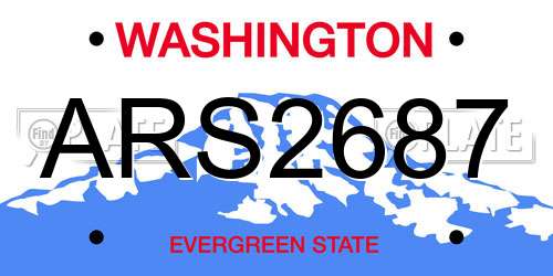 ARS2687 Washington License Plate