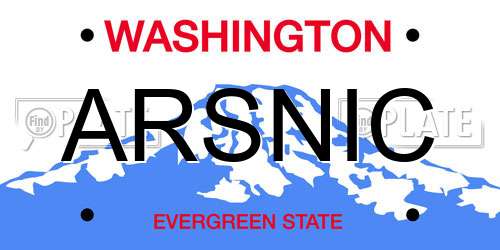 ARSNIC Washington License Plate