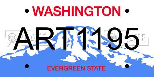 ART1195 Washington License Plate