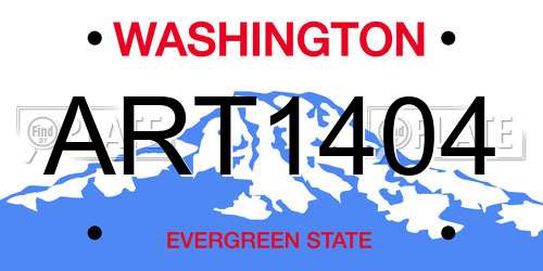 ART1404 Washington License Plate