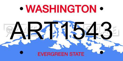 ART1543 Washington License Plate